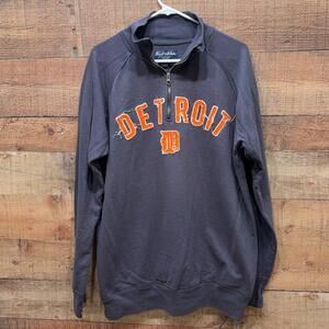 Detroit Tigers Sweatshirt Mens XL Gray MLB Baseball 1/4 Zip Wright & Ditson